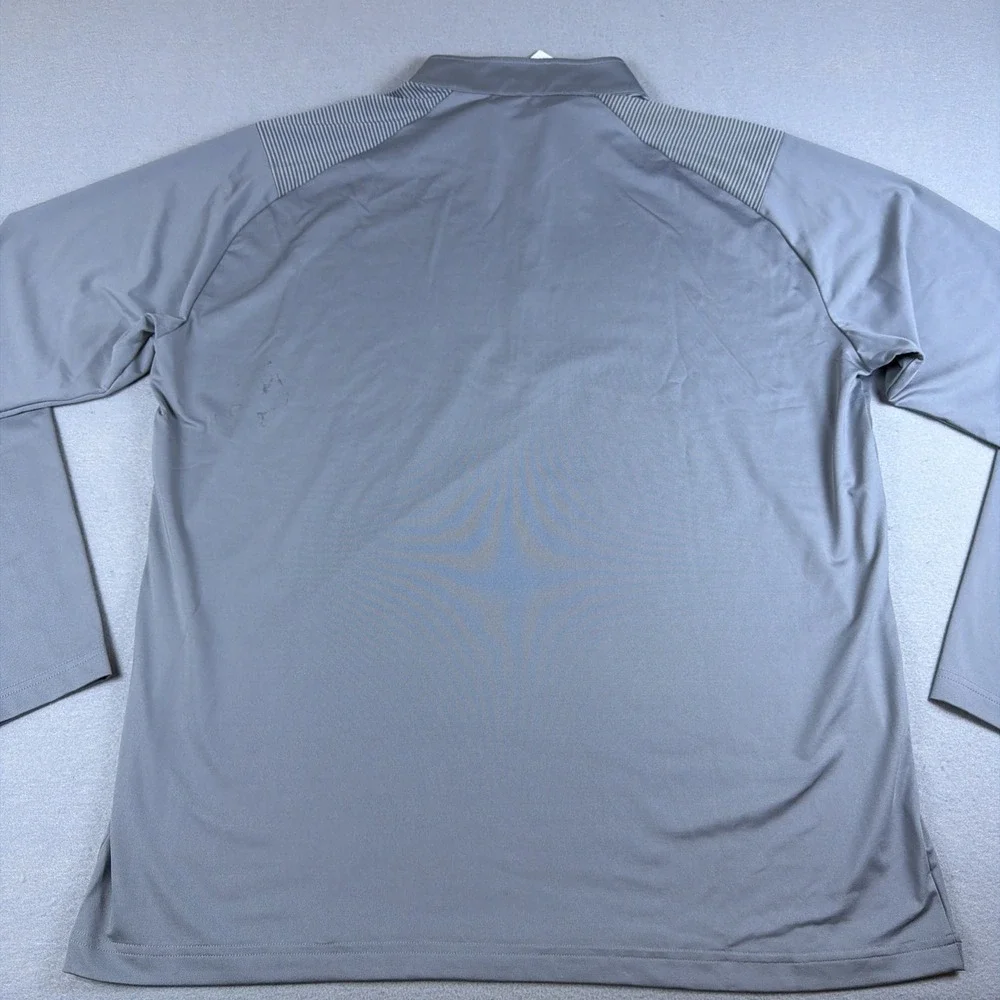 Adidas Shoulder Stripe 1/4 Zip Sweatshirt Mens Extra Large Gray Pullover Running